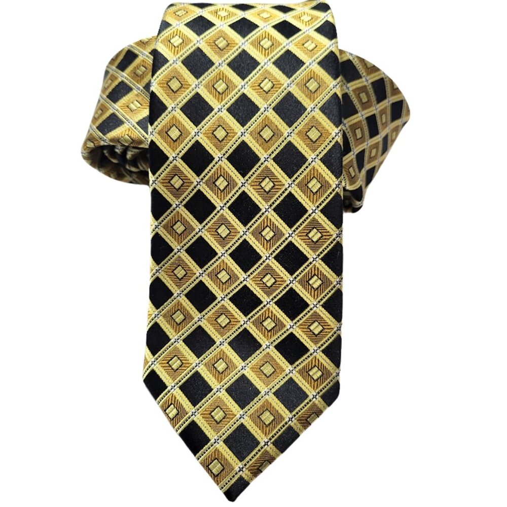 SEAN JOHN Black & Gold 100% Silk Tie - Men's OS